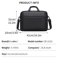 Sac à main portable CoolBELL personnalisé avec logo d'usine, grande capacité, pour hommes et femmes, idéal pour les voyages d'affaires, durable, imperméable, pour ordinateur portable 15,6 pouces