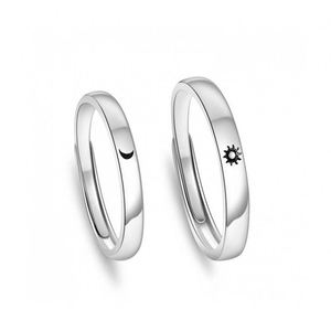 Anillos de Pareja al por Mayor 2021, Anillos Ajustables de Cobre para Hombre y Mujer, Diseño de Sol y Luna, Anillo de Boda para Mujer - Product Image 2