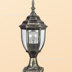 Lámparas de Poste con Cuerpo de Aluminio y Pantalla de Vidrio, Bombilla Incandescente, Iluminación para Exteriores - Product Image 1
