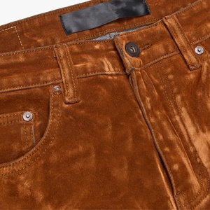 Fabricant de vêtements DiSai à Guangzhou INDIGO SUEDE Pantalon en <span class=keywords><strong>velours</strong></span> empilé <span class=keywords><strong>FLARE</strong></span> <span class=keywords><strong>JEAN</strong></span> évasé Pantalon de créateur pour homme - Product Image 5