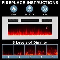 Soporte para TV con Chimenea de 36 Pulgadas, Chimenea Moderna de Alto Brillo de 70 Pulgadas, Centro de Entretenimiento con Chimenea, Luces LED