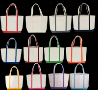 Sac fourre-tout en toile bleue personnalisé, blocs de couleur, réutilisable, vente en gros