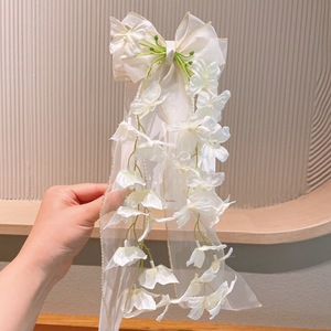 Neue Modische Kinder-Haarspange mit Schleife und Blumenmuster, Niedliches Mädchen-Haaraccessoire mit Langem Band im Süßen Stil, Hochwertig und Lässig - Product Image 5