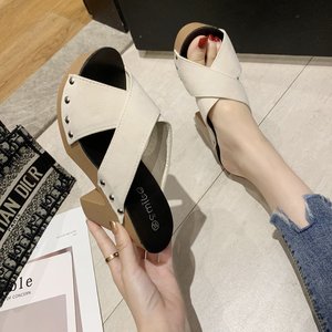Fish Mouth Thick Sole Cross Strap Thick <b>Heel</b> Outwear Sals for Women Summer Fashion Elegant High <b>Heels</b> - Product Image 2