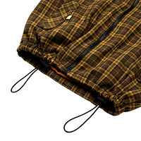 Veste coupe-vent technique légère en nylon pour homme TOPSHOW avec logo personnalisé, à capuche et fermeture éclair quart, motif quadrillé, idéale pour l'extérieur