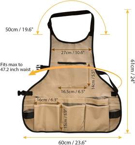 Multiple Uses Wear-resistant 16OZ Canvas Custom Logo <b>Men</b> Garden Tool <b>Work</b> Apron With Tool Pockets - Product Image 2