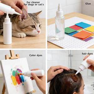 Bouteille compressible vide blanche personnalisable 120 ml 4 oz en PEHD pour gouttes auriculaires pour chiens et chats avec bouchon à vis - Product Image 1