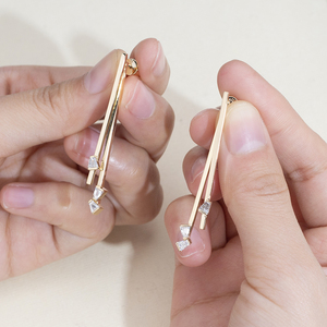 Pendientes de Diamantes de Oro Amarillo de 18K MSE-877 de Messi Jewelry para Mujer - Product Image 4