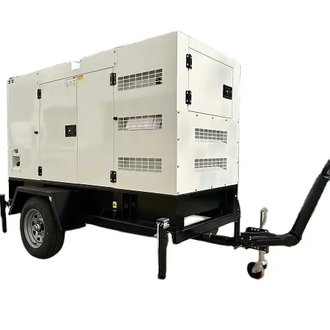 Tipo reboque 50hz 20kw 25kva diesel super silencioso planta gerador conjunto de baixo ruído com marca do reino unido motor