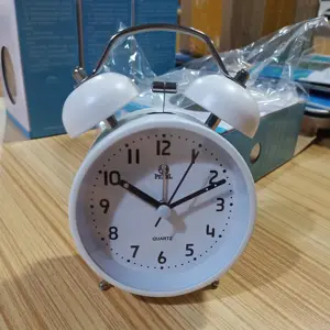 3inch Twin Bell Alarm Clock Metal Frame Back light Function Desk Table Clock for Home & Office Time Pieces