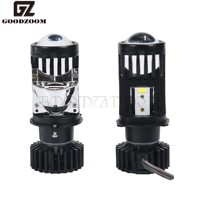 GOODZOOM Focos Lupa H4 bombillas de faros Led Mini lente proyector 6000K Luces Led H4 Universal Proyector billed lámpara para motocicleta