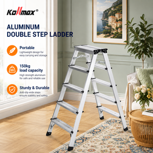 Échelle escamotable en aluminium <span class=keywords><strong>2</strong></span>-8 <span class=keywords><strong>marches</strong></span>, anti-rouille, capacité de charge 150 kg, portable pour la maison et la salle de bain, entretien et bricolage - Product Image 1