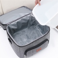 Sac isotherme double couche en tissu Oxford avec doublure en aluminium, pliable, portable, grande capacité pour le déjeuner, le travail et les activités de plein air