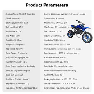 Moto Fuoristrada <span class=keywords><strong>KTM</strong></span> 49CC a Due Tempi per Gare di Bambini, Piccola Moto da Corsa - Product Image 5