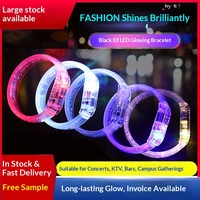 Bracelet lumineux LED en acrylique personnalisable avec logo imprimé pour concerts, fêtes, course nocturne