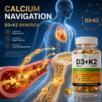 Complément de santé pour adultes à marque privée OEM Chine-Herb, exclus les nouveau-nés, capsules molles végétaliennes de vitamines D3 et K2 à l'huile de coco