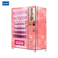Distributeur automatique de perruques et de cils de cosmétique de beauté d'enveloppe brillante rose à vendre
