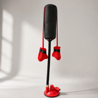 Jouet de boxe interactif pour chat avec base à ventouse et ressort, pour un jeu silencieux