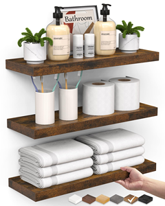 Étagères flottantes en bois pour montage mural, pour <span class=keywords><strong>salle</strong></span> <span class=keywords><strong>de</strong></span> <span class=keywords><strong>bain</strong></span>, chambre, cuisine et livres, étagère décorative suspendue OEM - Product Image 2