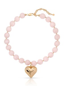 Collar de Piedras Naturales Estilo Playa de Verano, Collar con Colgante de Corazón de Cuarzo <span class=keywords><strong>Rosa</strong></span> y Turquesa <span class=keywords><strong>Grande</strong></span> para Mujer, Joyería Fina - Product Image 5