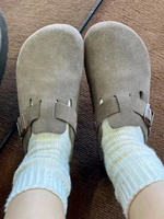 L.M.G.G 2026 Nouvelles chaussures Birkenan en cuir véritable pour femmes et hommes, à bout fermé, semelle épaisse en liège, caoutchouc, mousse EVA, soutien de la voûte plantaire