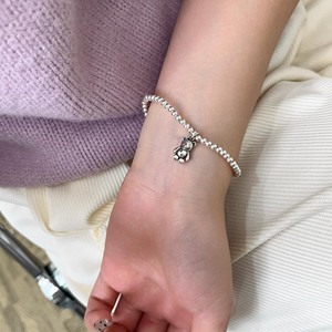 Pulsera de Plata de Ley S925 con Dijes de Oso y Cuentas Elásticas, Joyería para Mujeres y Niñas, Regalo - Product Image 3