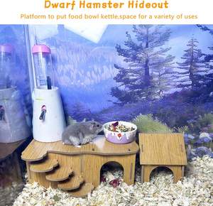 Escondite para Hámster con Escalera, Laberinto de Madera de Doble Capa para Hámster Enano, Túnel con Múltiples Cámaras, Decoración para Hábitat - Product Image 3