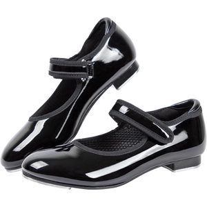 Zapatos de claqué Dynadans unisex para niños, estilo Mary Jane, planos, con correa ajustable, color negro. - Product Image 6