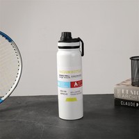 Bouteille d'eau isotherme portable grande capacité, gobelet en acier inoxydable, thermos à vide, tasse thermos