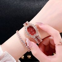 Modieuze Horloge Voor Vrouw Diamant Quartz Horloges Dames Armband Sieraden Set Geschenken Voor Vrouwen Bulk Kopen