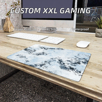 Tapis de bureau de jeu XXL personnalisé avec logo imprimé, motif anime et dessin animé, gris, antidérapant, base en maille imperméable, anti-rayures, pour PC de bureau