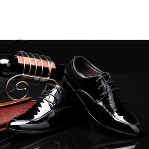 Chaussures habillées formelles pour hommes 2021, à lacets, en cuir verni noir, pour le bureau et la carrière, toutes saisons, type Oxford, semelle intermédiaire en EVA, semelle extérieure en caoutchouc - Product Image 3