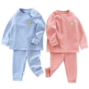 100% Cotton Mùa Thu Mùa Đông Trẻ Em Bộ Đồ Ngủ Nhiệt Chàng Trai Cô Gái Bé Quần Áo Ấm Trẻ Em Dài Johns