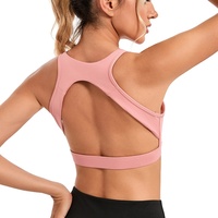 Soutien-gorge de sport pour femme, col en V, extensible, respirant, dos ajouré, pour le yoga et la gym