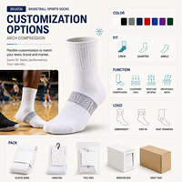 Chaussettes de sport de basketball à compression Logo Arch pour les acheteurs en gros de la collection Court avec service de correspondance des couleurs