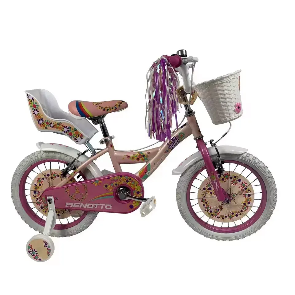 Nouveau Design de vélo pour enfants 16 pouces Style fille fleur vélo pour enfants sur voiture de poupée