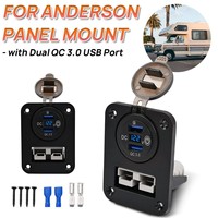 Prise de courant encastrée QC3.0 avec double chargeur USB rapide et interrupteur tactile pour caravane, camping-car, bateau