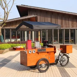 Straat Vending Koffie Bike Voedsel Winkelwagen Hot Dog Driewieler Fiets Voor Verkoop