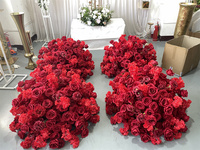 Vente flash ML : Grande boule de fleurs artificielles en soie rouge de 80 cm, rose et fleur de cerisier, centre de table pour décoration de mariage