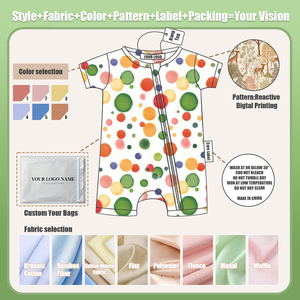 Combinaison de sommeil à fermeture éclair bidirectionnelle à imprimé animal sans pieds 6-9 mois Bébé garçon fille Pyjamas Vêtements en coton biologique - Product Image 4