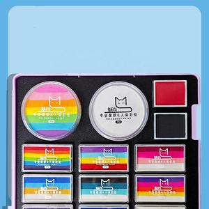 مجموعات طلاء الوجه بألوان قوس قزح بالجملة، مستلزمات حفلات المهرجانات، لوازم رسم الجسم، آمنة وغير سامة - Product Image 4