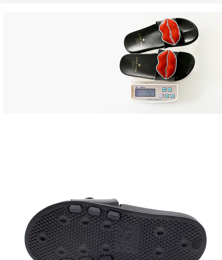 Fashion Lip Women Flat EVA Home Slippers Non-slip Indoor Outdoor EVA PVC Slides Shoes