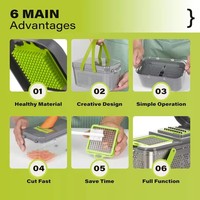 Hete Verkoop 16 In 1 Handmatige Groentesnijder Nieuwe Siliconen Ui & Wortel Chopper Met Spatel Voor Keukenvoedsel Chopper