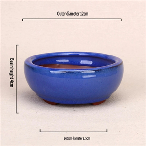 Mini Macetas de Cerámica Azul Palma <span class=keywords><strong>con</strong></span> Esmalte Morado, Pequeñas Macetas para Suculentas, Decoración para Plantas de Balcón y Hogar - Product Image 5