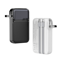 Nouvelle conception tendance, batterie externe 2-en-1 20000mAh, chargeur 10W avec prise en charge PD 20W, câbles de charge double intégrés