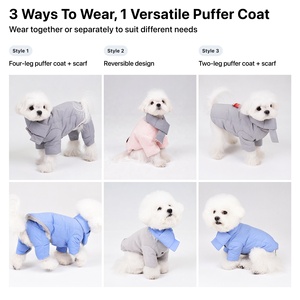 Abrigo de Plumón para Perro, 3 en 1, Reversible, 90% Plumón de Pato Blanco, Tallas XXS-XL, Invierno, Logotipo Personalizado, OEM, ODM - Product Image 2