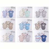Vêtements en gros, Combinaison d'été à manches courtes pour bébé, Ensemble trois pièces sweat-shirt Triangle Khai