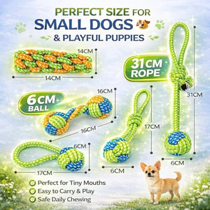 New Durable Interactive Eco-friendly <b>Dog</b> Molars Teeth Cleaning Toy <b>Stick</b> Set Candy Color Woven Cotton Rope Pet Supplies - Product Image 5