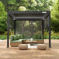 Auvent de remplacement universel pour pergola, couverture d'ombrage extérieure imperméable, motorisé avec télécommande, cadre en aluminium pour patio, véranda, cour arrière