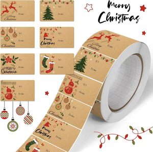 Étiquette autocollante de nom de Noël ODM/OEM en papier kraft, étiquette d'emballage express de Noël - Product Image 3